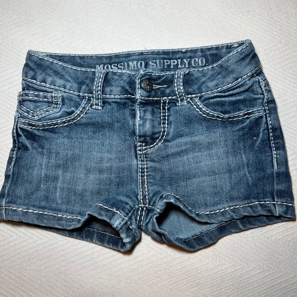 Mossimo Supply Co Kids Y2K Denim Shorts Medium Wash Blue Contrast Stitch Size M